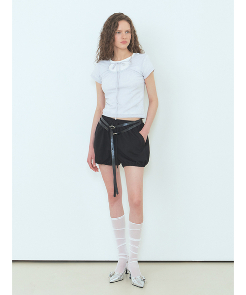 ETMON(エトモン)の「Lace Hole Strap T-Shirt Light Grey(Tシャツ/カットソー・レディース・その他・FREE)」の4枚目の写真