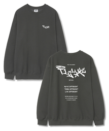 ムーブディフロント オーバーサイズ 裏毛 スウェットTシャツ ダークグレー