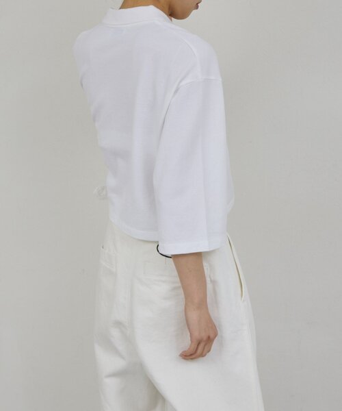 GALLARDAGALANTE(ガリャルダガランテ)の「【PEAS】【手洗い可】カノコポロシャツ(Tシャツ/カットソー・レディース・ブラック/ブルー/ホワイト・FREE)」の5枚目の写真