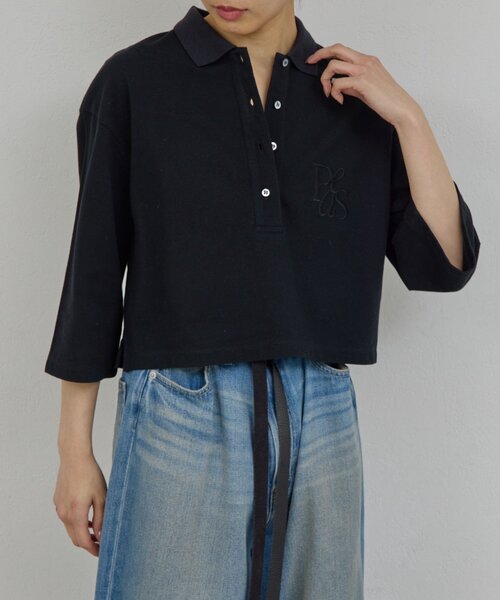 GALLARDAGALANTE(ガリャルダガランテ)の「【PEAS】【手洗い可】カノコポロシャツ(Tシャツ/カットソー・レディース・ブラック/ブルー/ホワイト・FREE)」の13枚目の写真