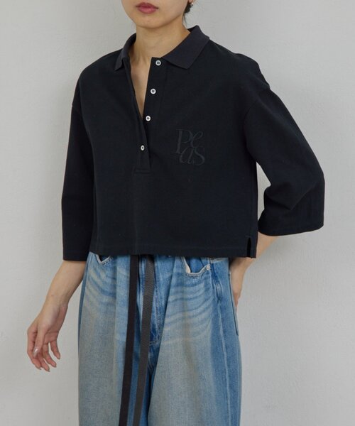 GALLARDAGALANTE(ガリャルダガランテ)の「【PEAS】【手洗い可】カノコポロシャツ(Tシャツ/カットソー・レディース・ブラック/ブルー/ホワイト・FREE)」の14枚目の写真