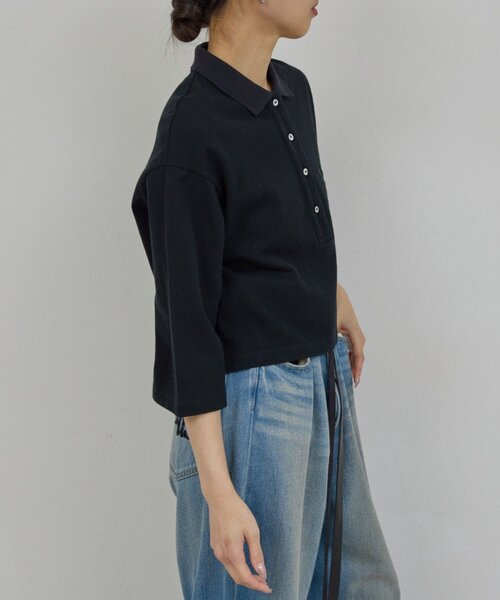 GALLARDAGALANTE(ガリャルダガランテ)の「【PEAS】【手洗い可】カノコポロシャツ(Tシャツ/カットソー・レディース・ブラック/ブルー/ホワイト・FREE)」の15枚目の写真