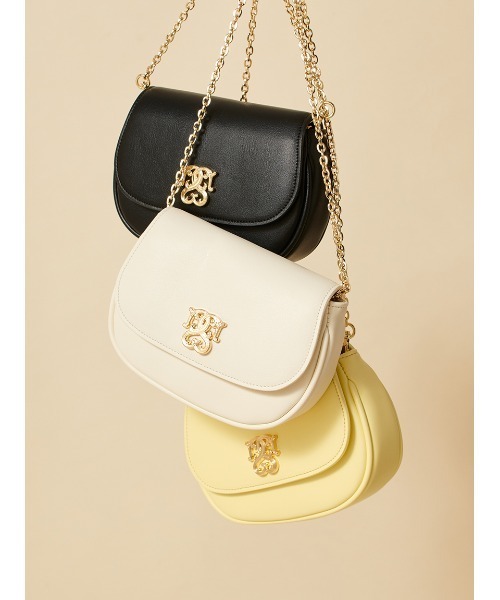 SNIDEL（スナイデル）の「ラウンドフラップミニショルダー（ショルダーバッグ・レディース・ブラック/アイボリー/イエロー・F）」の4枚目の写真