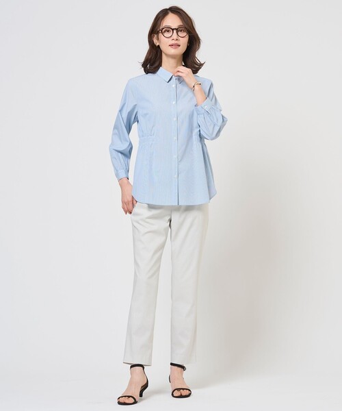 J.PRESS(ジェイプレス)の「【WEB限定カラーあり・人気素材・セットアップ対応】セルロースリネンストレッチ テーパード パンツ(その他パンツ・レディース・ライトグレー系/ベージュ系/ローズ系/ブルー系/グレー系/ネイビー系・7/9/11/13)」の20枚目の写真