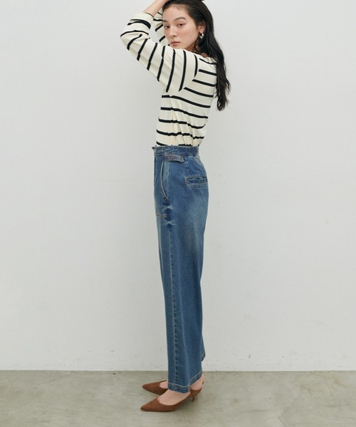 LARUTA（ラルータ）の「【LARUTA】UVカットベイカーデニム（デニムパンツ・レディース・ネイビー/ブルー・FREE）」の12枚目の写真