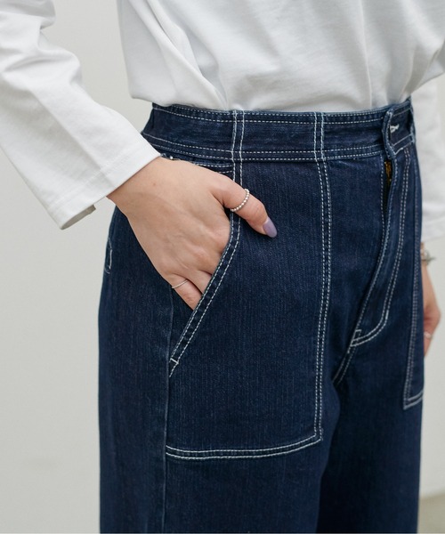 LARUTA（ラルータ）の「【LARUTA】UVカットベイカーデニム（デニムパンツ・レディース・ネイビー/ブルー・FREE）」の10枚目の写真