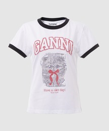 GANNI | Basic Cotton Jersey Margot Kitty Print(Tシャツ/カットソー)
