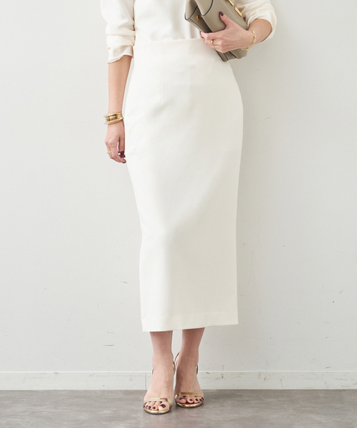 Deuxieme Classe（ドゥーズィエムクラス）の「*トリアセジョーゼット  ハイウエスト スカート（スカート・レディース・ホワイト/ブラック・38/36/34）」の2枚目の写真