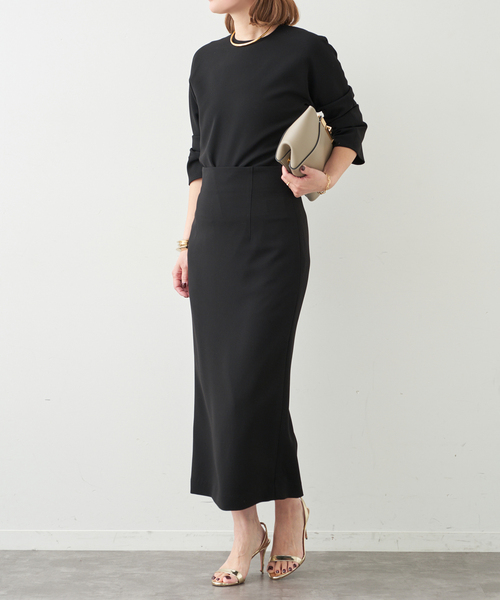 Deuxieme Classe（ドゥーズィエムクラス）の「*トリアセジョーゼット  ハイウエスト スカート（スカート・レディース・ホワイト/ブラック・38/36/34）」の3枚目の写真