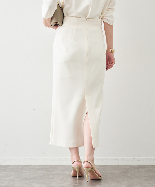 Deuxieme Classe（ドゥーズィエムクラス）の「*トリアセジョーゼット  ハイウエスト スカート（スカート・レディース・ホワイト/ブラック・38/36/34）」の13枚目の写真