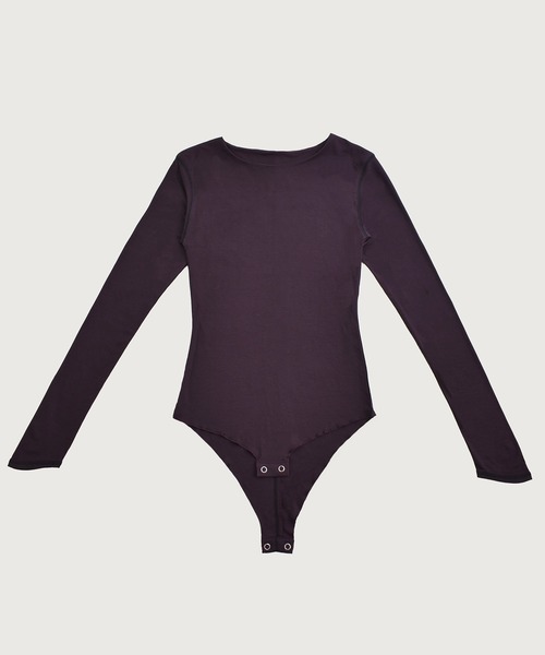 kiehtova(キエトヴァ)の「【kiehtova】CONTRAST STITCH BODY SUIT/コントラストステッチボディスーツ KTWR57(Tシャツ/カットソー・レディース・ブラック/ダークパープル/ベージュ・FREE)」の5枚目の写真