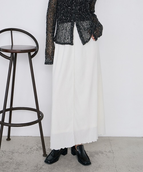 forksy.(フォルクシー)の「【forksy.】<エブリデイシリーズ> 楊柳 メロー ギャザー フレアスカート / UVカット <セットアップ対応>(スカート・レディース・アイボリー/ブラック/ブラウン/ダークグレー・L/M)」の1枚目の写真