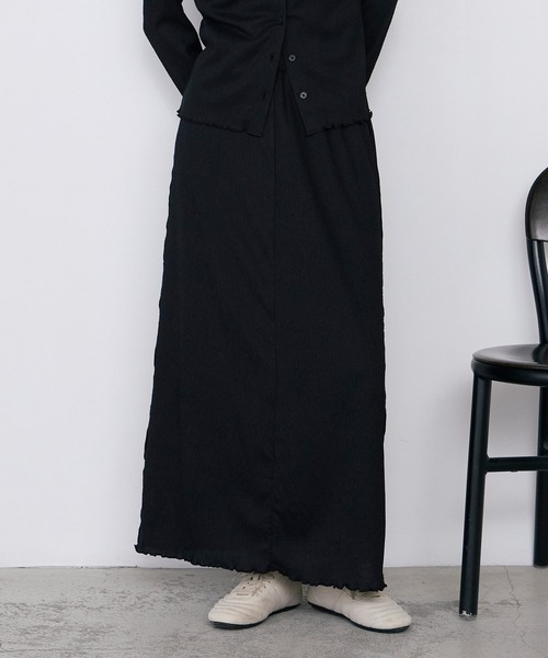 forksy.(フォルクシー)の「【forksy.】<エブリデイシリーズ> 楊柳 メロー ギャザー フレアスカート / UVカット <セットアップ対応>(スカート・レディース・アイボリー/ブラック/ブラウン/ダークグレー・L/M)」の2枚目の写真