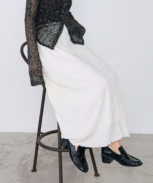 forksy.(フォルクシー)の「【forksy.】<エブリデイシリーズ> 楊柳 メロー ギャザー フレアスカート / UVカット <セットアップ対応>(スカート・レディース・アイボリー/ブラック/ブラウン/ダークグレー・L/M)」の7枚目の写真