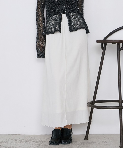 forksy.(フォルクシー)の「【forksy.】<エブリデイシリーズ> 楊柳 メロー ギャザー フレアスカート / UVカット <セットアップ対応>(スカート・レディース・アイボリー/ブラック/ブラウン/ダークグレー・L/M)」の8枚目の写真