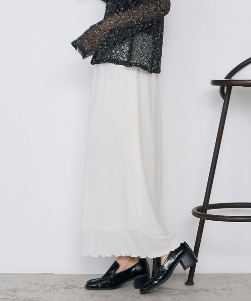 forksy.(フォルクシー)の「【forksy.】<エブリデイシリーズ> 楊柳 メロー ギャザー フレアスカート / UVカット <セットアップ対応>(スカート・レディース・アイボリー/ブラック/ブラウン/ダークグレー・L/M)」の10枚目の写真