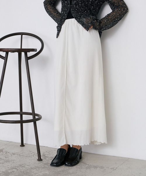 forksy.(フォルクシー)の「【forksy.】<エブリデイシリーズ> 楊柳 メロー ギャザー フレアスカート / UVカット <セットアップ対応>(スカート・レディース・アイボリー/ブラック/ブラウン/ダークグレー・L/M)」の12枚目の写真