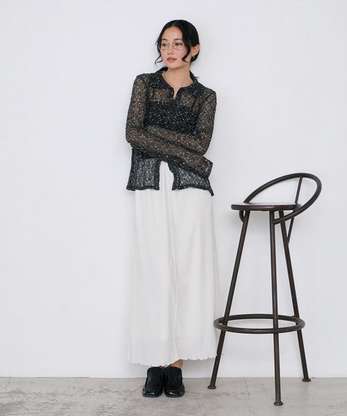 forksy.(フォルクシー)の「【forksy.】<エブリデイシリーズ> 楊柳 メロー ギャザー フレアスカート / UVカット <セットアップ対応>(スカート・レディース・アイボリー/ブラック/ブラウン/ダークグレー・L/M)」の13枚目の写真