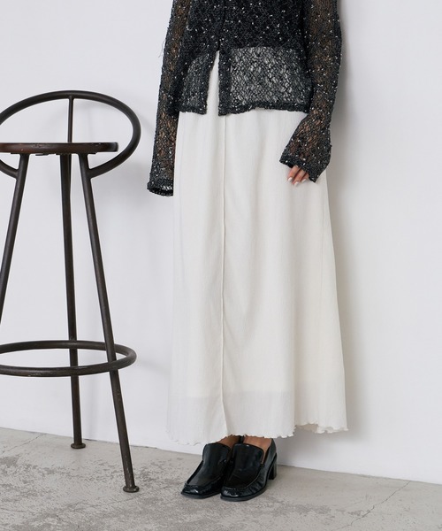 forksy.(フォルクシー)の「【forksy.】<エブリデイシリーズ> 楊柳 メロー ギャザー フレアスカート / UVカット <セットアップ対応>(スカート・レディース・アイボリー/ブラック/ブラウン/ダークグレー・L/M)」の16枚目の写真