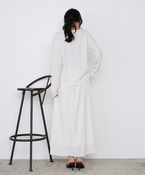 forksy.(フォルクシー)の「【forksy.】<エブリデイシリーズ> 楊柳 メロー ギャザー フレアスカート / UVカット <セットアップ対応>(スカート・レディース・アイボリー/ブラック/ブラウン/ダークグレー・L/M)」の19枚目の写真