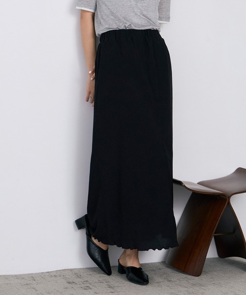 forksy.(フォルクシー)の「【forksy.】<エブリデイシリーズ> 楊柳 メロー ギャザー フレアスカート / UVカット <セットアップ対応>(スカート・レディース・アイボリー/ブラック/ブラウン/ダークグレー・L/M)」の20枚目の写真