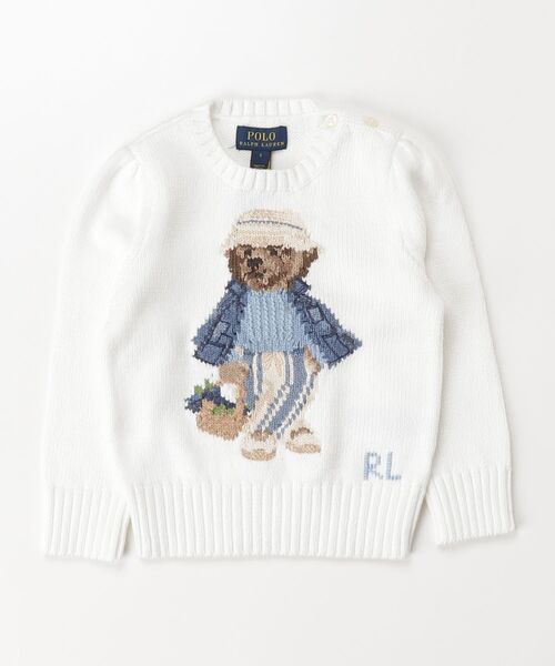 POLO RALPH LAUREN CHILDRENSWEAR（ポロ ラルフ ローレン チルドレンズウェア）の「Polo ベア コットン セーター（ニット/セーター・キッズ・ホワイト・3/4/6）」の3枚目の写真