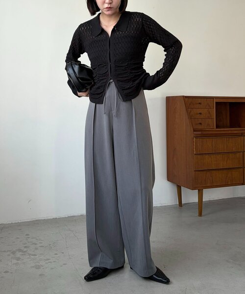 CAPRICIEUX LE'MAGE（カプリシューレマージュ）の「【低身長サイズあり】ピンタックリボンパンツ（その他パンツ・レディース・ブラック/グレー/ホワイト系その他/ベージュ・36/38/PS）」の19枚目の写真