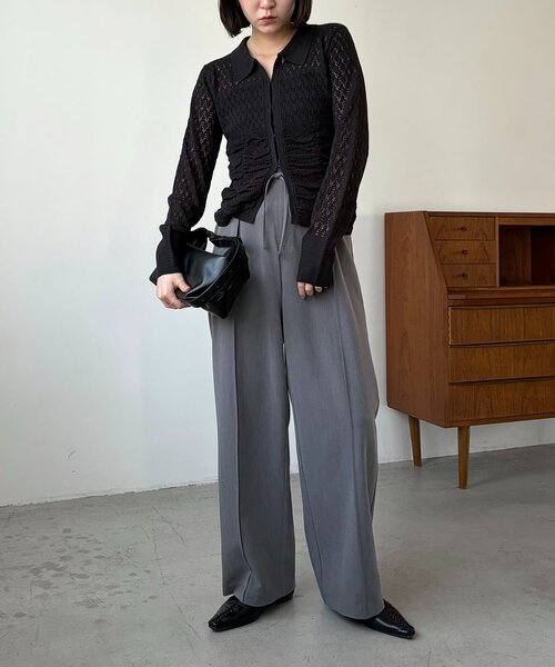 CAPRICIEUX LE'MAGE（カプリシューレマージュ）の「【低身長サイズあり】ピンタックリボンパンツ（その他パンツ・レディース・ブラック/グレー/ホワイト系その他/ベージュ・36/38/PS）」の17枚目の写真