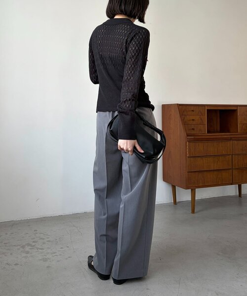 CAPRICIEUX LE'MAGE（カプリシューレマージュ）の「【低身長サイズあり】ピンタックリボンパンツ（その他パンツ・レディース・ブラック/グレー/ホワイト系その他/ベージュ・36/38/PS）」の16枚目の写真