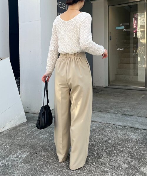 CAPRICIEUX LE'MAGE（カプリシューレマージュ）の「【低身長サイズあり】ピンタックリボンパンツ（その他パンツ・レディース・ブラック/グレー/ホワイト系その他/ベージュ・36/38/PS）」の12枚目の写真