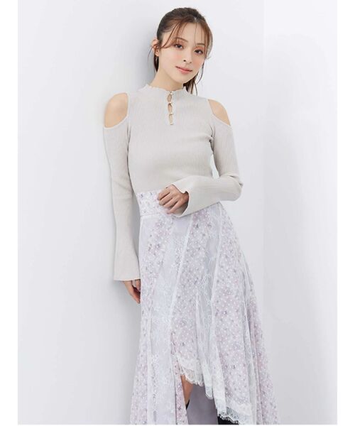 MERCURYDUO(マーキュリーデュオ)の「フラワー×レースフィットマーメイドスカート(スカート・レディース・ピンク/ミント・MEDIUM/SMALL)」の5枚目の写真