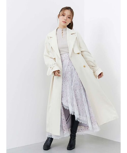 MERCURYDUO(マーキュリーデュオ)の「フラワー×レースフィットマーメイドスカート(スカート・レディース・ピンク/ミント・MEDIUM/SMALL)」の4枚目の写真