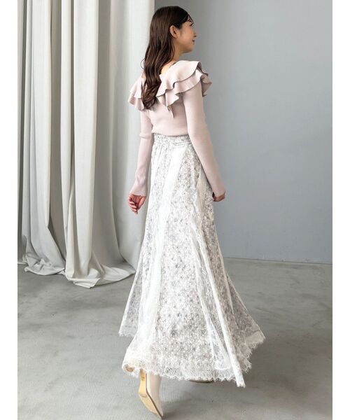 MERCURYDUO(マーキュリーデュオ)の「フラワー×レースフィットマーメイドスカート(スカート・レディース・ピンク/ミント・MEDIUM/SMALL)」の14枚目の写真