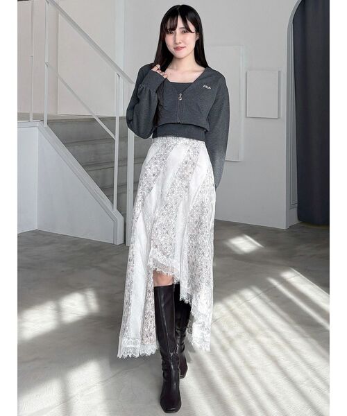 MERCURYDUO(マーキュリーデュオ)の「フラワー×レースフィットマーメイドスカート(スカート・レディース・ピンク/ミント・MEDIUM/SMALL)」の12枚目の写真