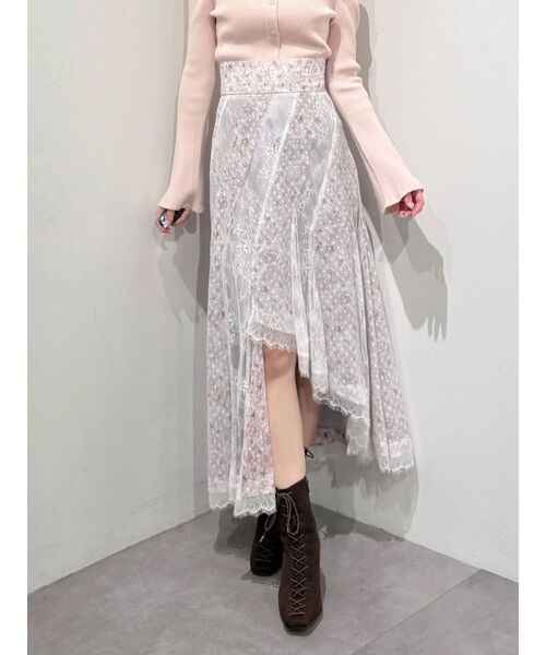 MERCURYDUO(マーキュリーデュオ)の「フラワー×レースフィットマーメイドスカート(スカート・レディース・ピンク/ミント・MEDIUM/SMALL)」の18枚目の写真