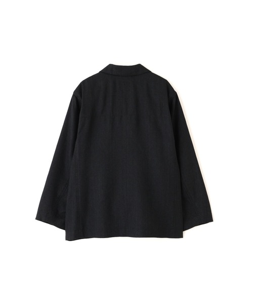 MHL.(エムエイチエル)の「FADED WOOL LINEN TWILL(テーラードジャケット・レディース・ブラック・2/1)」の2枚目の写真