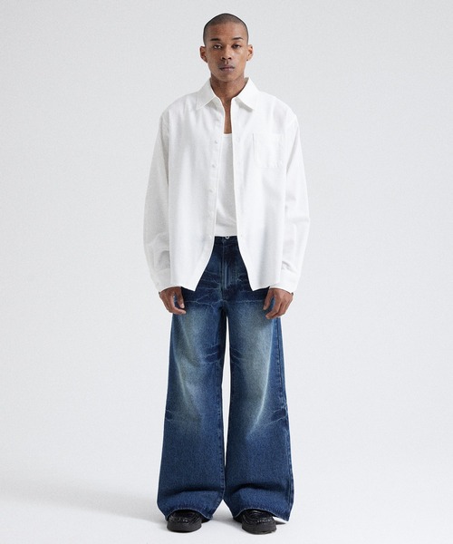 Parts Lab.（パーツラボ）の「【Parts Lab.】Vintage Washed Flare Denim Pants / ヴィンテージウォッシュフレアデニムパンツ（デニムパンツ・メンズ・ライトブルー/ブルー・L/M/S）」の7枚目の写真