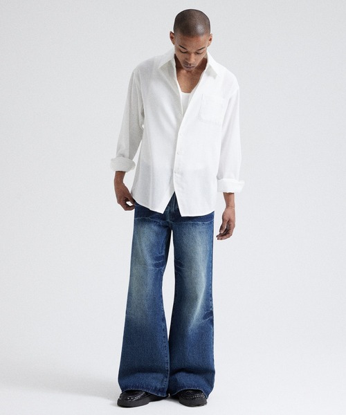 Parts Lab.（パーツラボ）の「【Parts Lab.】Vintage Washed Flare Denim Pants / ヴィンテージウォッシュフレアデニムパンツ（デニムパンツ・メンズ・ライトブルー/ブルー・L/M/S）」の9枚目の写真