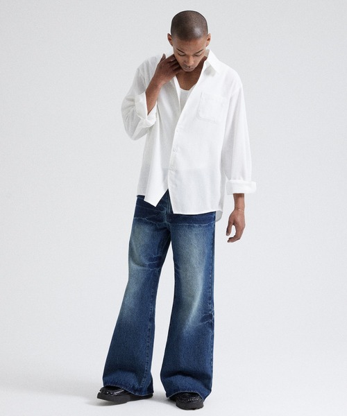 Parts Lab.（パーツラボ）の「【Parts Lab.】Vintage Washed Flare Denim Pants / ヴィンテージウォッシュフレアデニムパンツ（デニムパンツ・メンズ・ライトブルー/ブルー・L/M/S）」の11枚目の写真