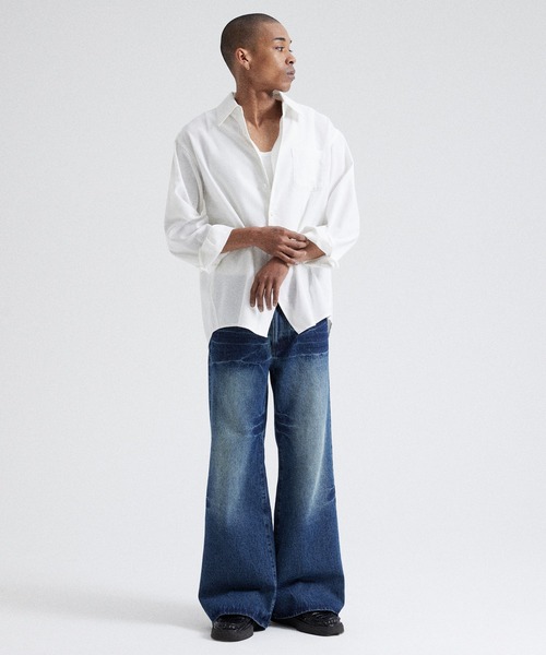 Parts Lab.（パーツラボ）の「【Parts Lab.】Vintage Washed Flare Denim Pants / ヴィンテージウォッシュフレアデニムパンツ（デニムパンツ・メンズ・ライトブルー/ブルー・L/M/S）」の12枚目の写真