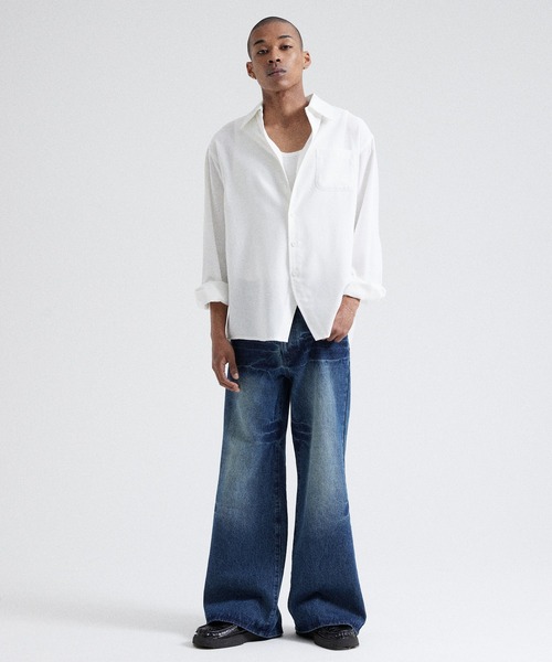 Parts Lab.（パーツラボ）の「【Parts Lab.】Vintage Washed Flare Denim Pants / ヴィンテージウォッシュフレアデニムパンツ（デニムパンツ・メンズ・ライトブルー/ブルー・L/M/S）」の15枚目の写真