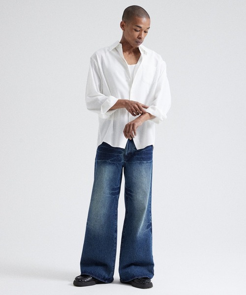 Parts Lab.（パーツラボ）の「【Parts Lab.】Vintage Washed Flare Denim Pants / ヴィンテージウォッシュフレアデニムパンツ（デニムパンツ・メンズ・ライトブルー/ブルー・L/M/S）」の16枚目の写真