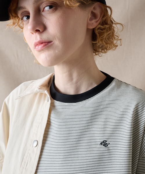 Eddie Bauer（エディーバウアー）の「アソート ボーダー＆プレーン 長袖Tシャツ（Tシャツ/カットソー・レディース・アイボリー/ライトブルー/グレー・M/S/L/XL）」の4枚目の写真