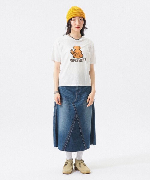 BEAMS BOY（ビームスボーイ）の「ボーイ ドッグ Tシャツ（Tシャツ/カットソー・レディース・オレンジ/オフホワイト・1/0/2）」の5枚目の写真