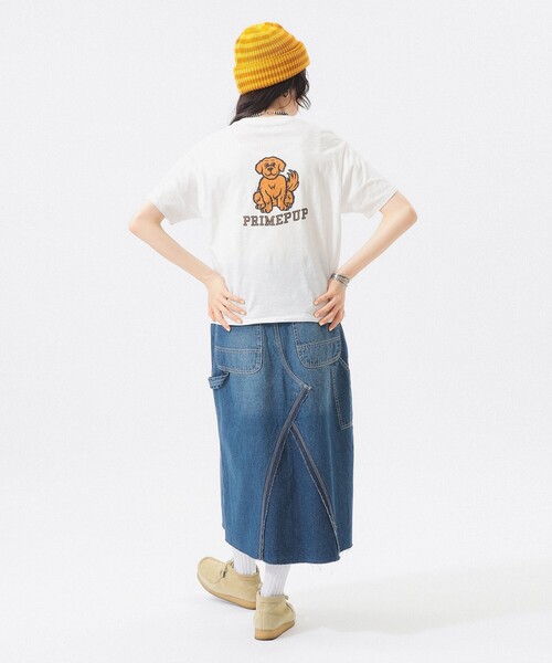 BEAMS BOY（ビームスボーイ）の「ボーイ ドッグ Tシャツ（Tシャツ/カットソー・レディース・オレンジ/オフホワイト・1/0/2）」の7枚目の写真