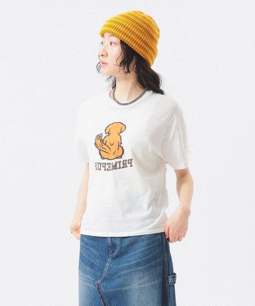 BEAMS BOY（ビームスボーイ）の「ボーイ ドッグ Tシャツ（Tシャツ/カットソー・レディース・オレンジ/オフホワイト・1/0/2）」の8枚目の写真