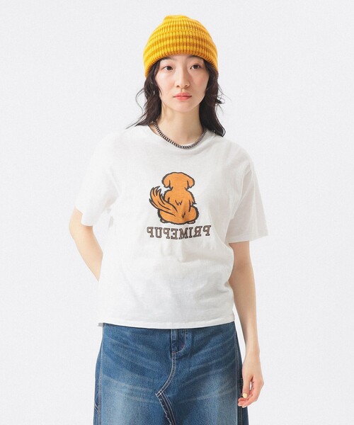 BEAMS BOY（ビームスボーイ）の「ボーイ ドッグ Tシャツ（Tシャツ/カットソー・レディース・オレンジ/オフホワイト・1/0/2）」の9枚目の写真