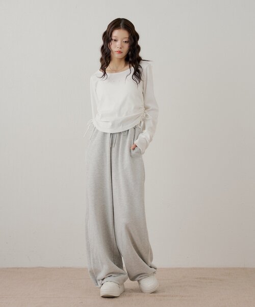 Chico（チコ）の「サイドレーススウェットパンツ（その他パンツ・レディース・アイボリー/ピンク/グレー/オートミール・FREE）」の8枚目の写真