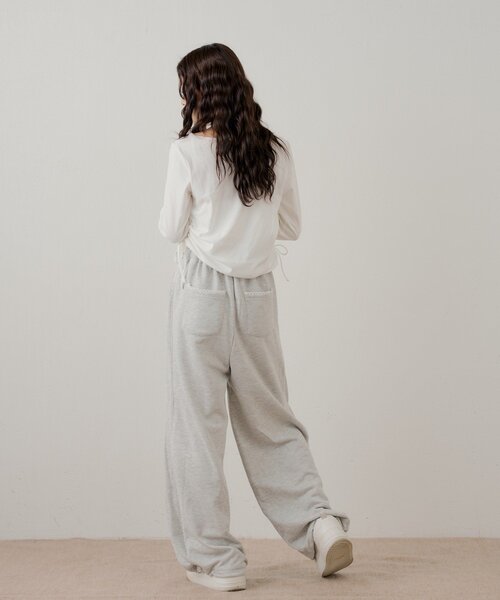 Chico（チコ）の「サイドレーススウェットパンツ（その他パンツ・レディース・アイボリー/ピンク/グレー/オートミール・FREE）」の9枚目の写真