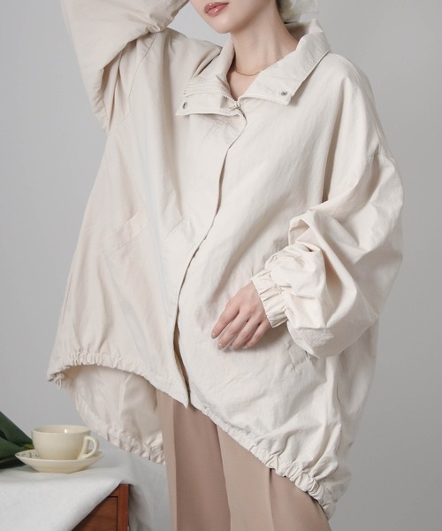 Social GIRL(ソーシャルガール)の「【Social GIRL】スタンドカラー モンスターパーカー モンスターコート(マウンテンパーカー・レディース・アイボリー・L)」の1枚目の写真